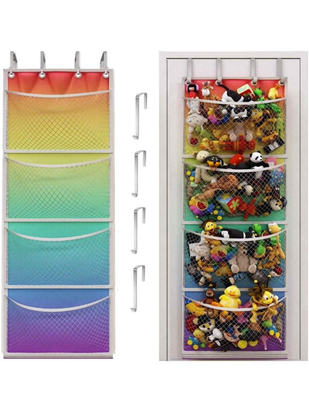 Rainbow Over Door Organizer for Stuffed Animals & Baby Accessories - Plush Toy